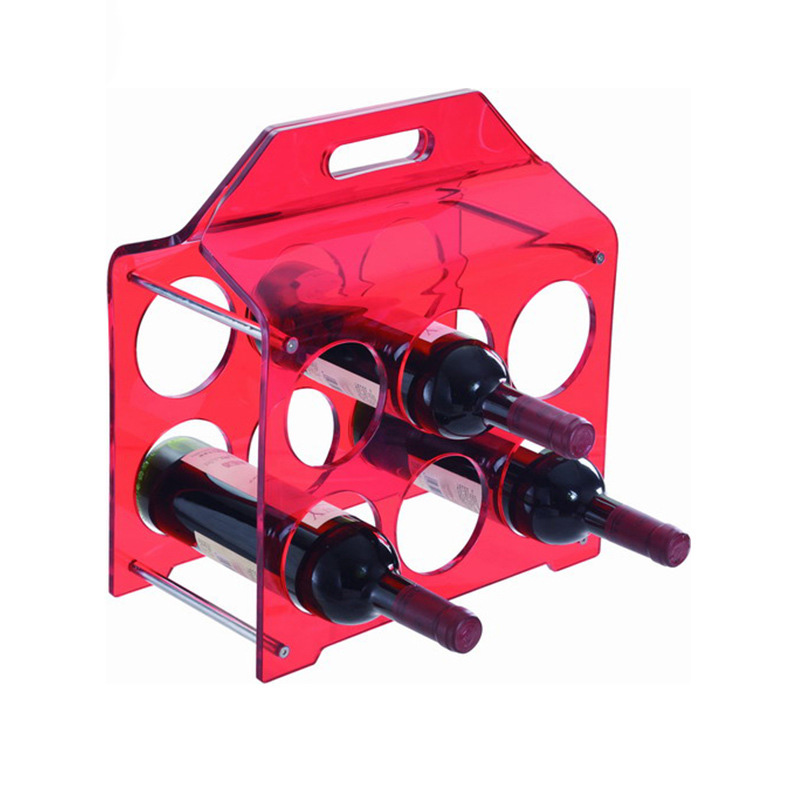 紅色半透明亞克力紅酒展示架定制